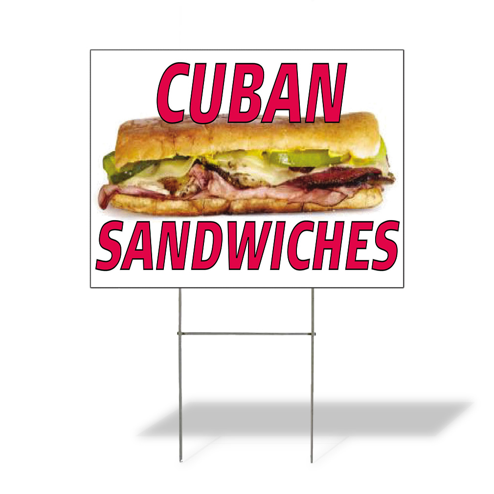 Weatherproof Yard Sign Cuban Sandwiches Advertising Printing C Brown Lawn Garden