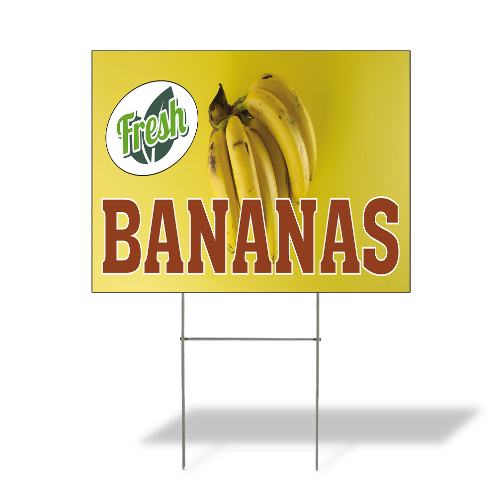 Weatherproof Yard Sign Fresh Bananas Outdoor Advertising Printing Lawn Garden