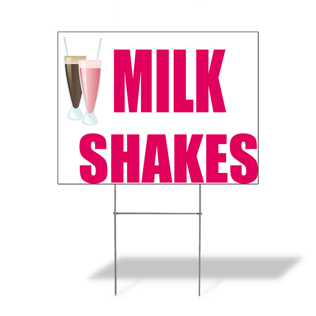 Weatherproof Yard Sign Milk Shakes Outdoor Advertising Printing G Lawn Garden