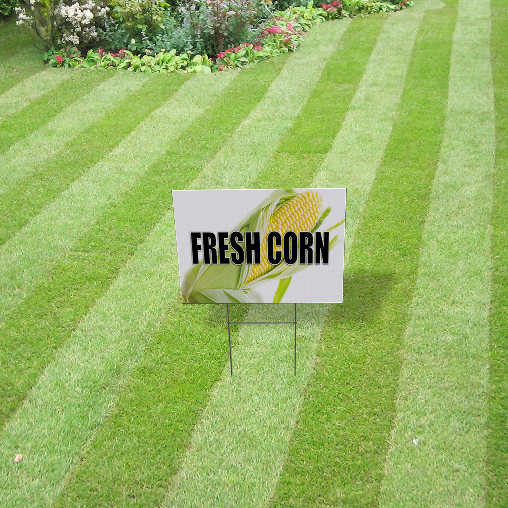Weatherproof Yard Sign Fresh Corn Outdoor Advertising Printing A Lawn ...