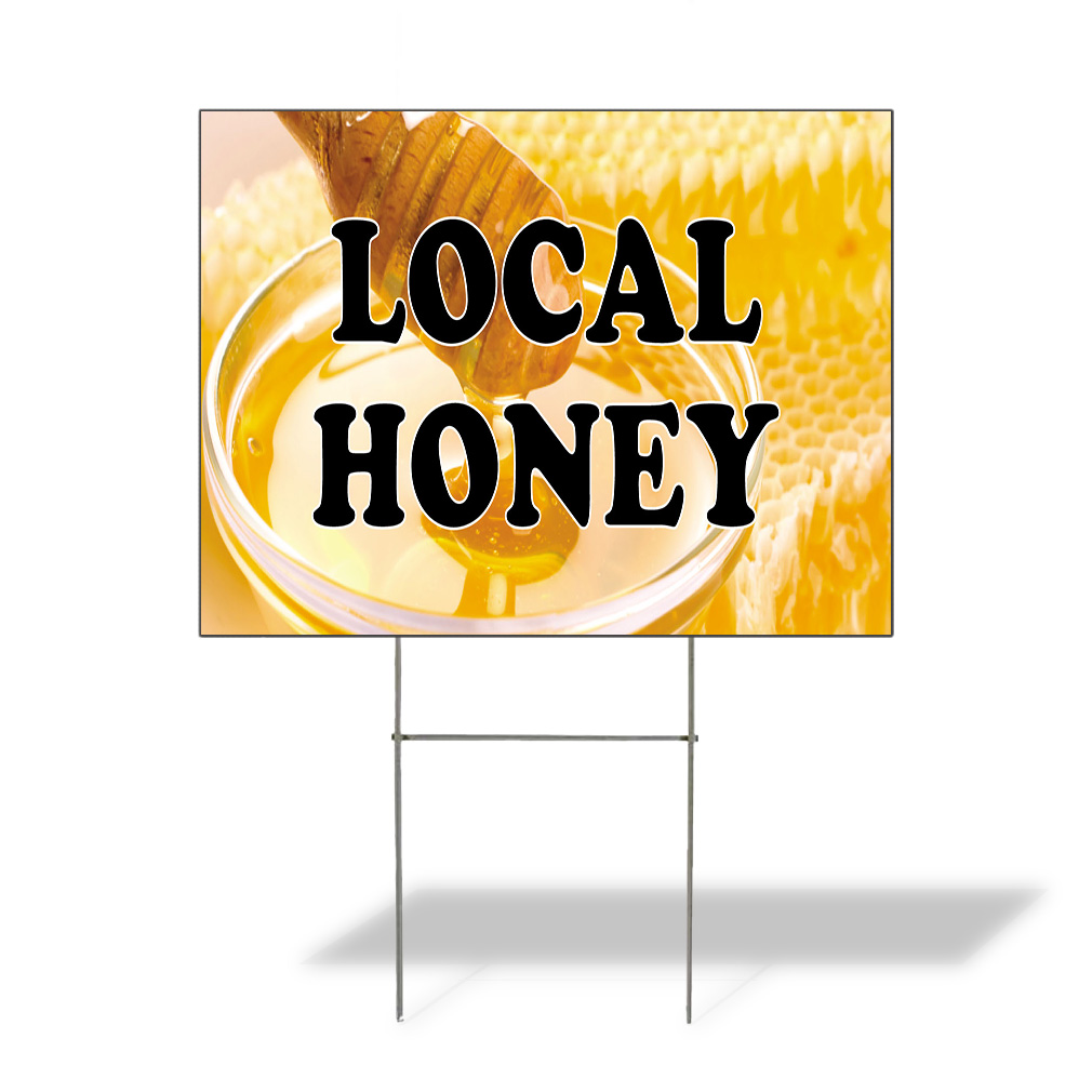 Weatherproof Yard Sign Local Honey Outdoor Advertising Printing B Lawn Garden
