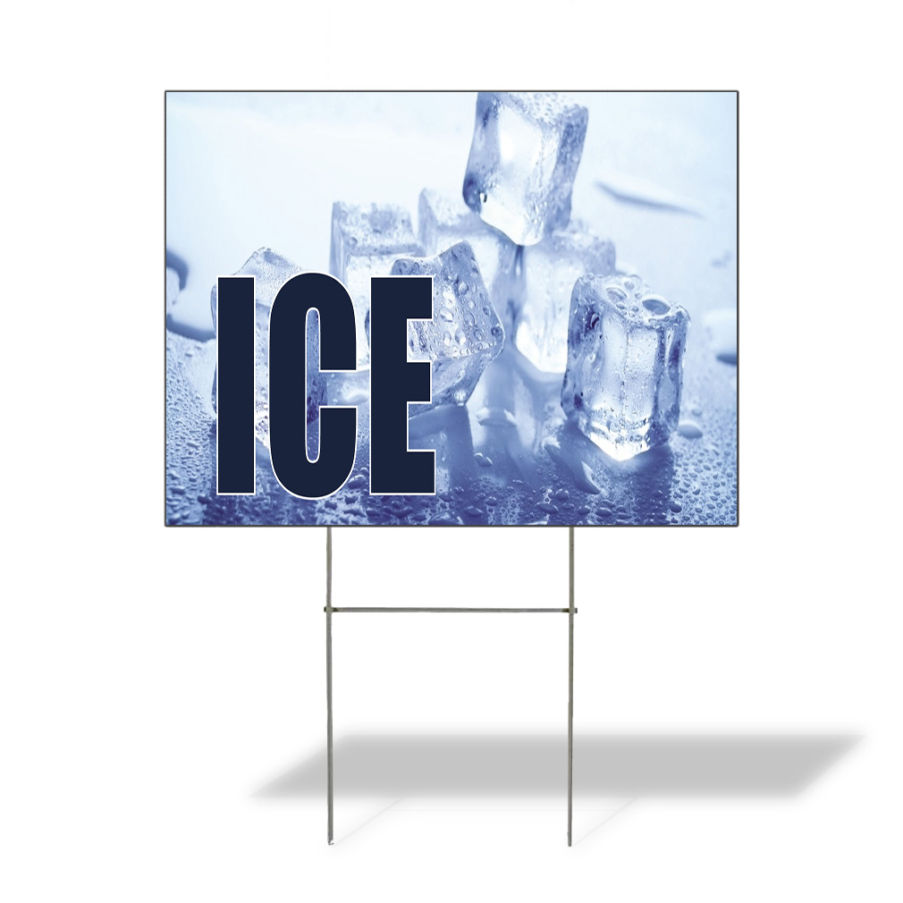 Weatherproof Yard Sign Ice Outdoor Advertising Printing I Blue Lawn Garden
