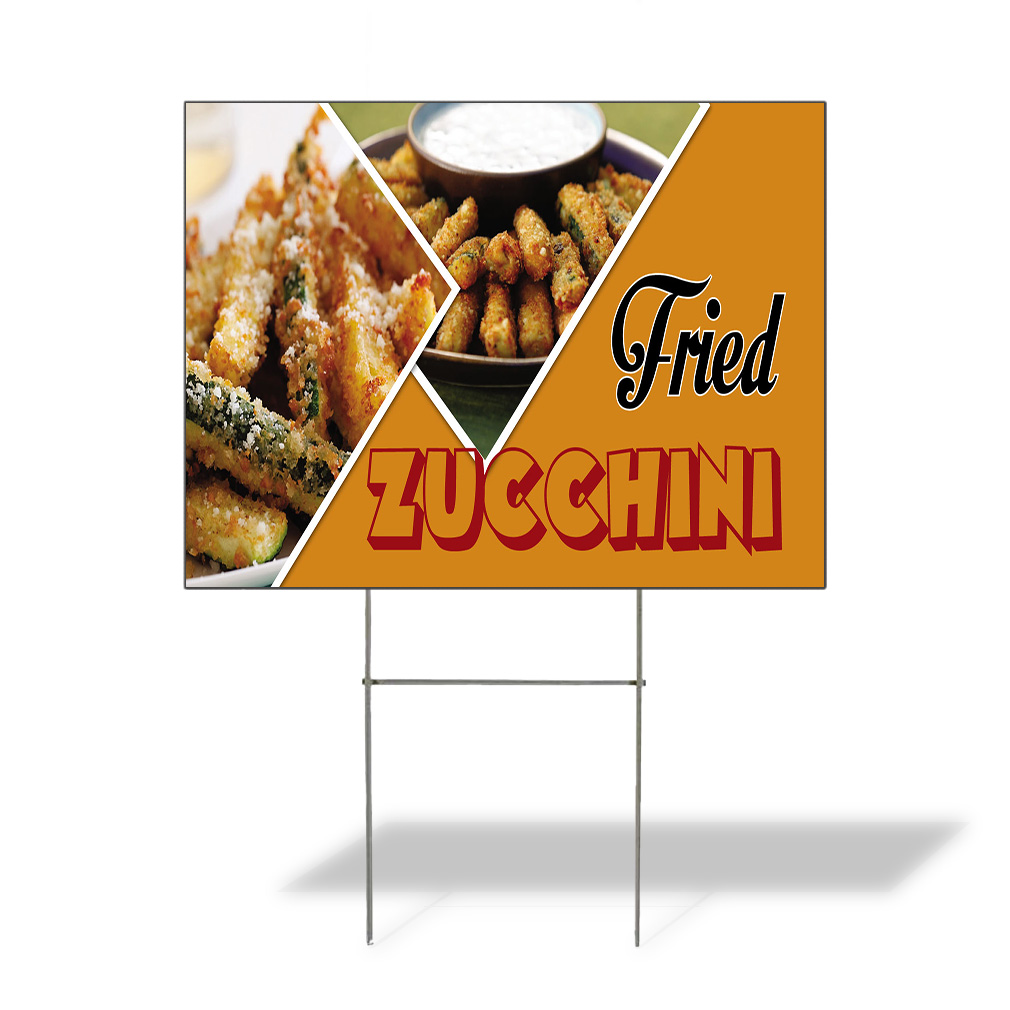 Weatherproof Yard Sign Fried Zucchini Outdoor Advertising Printing Lawn Garden