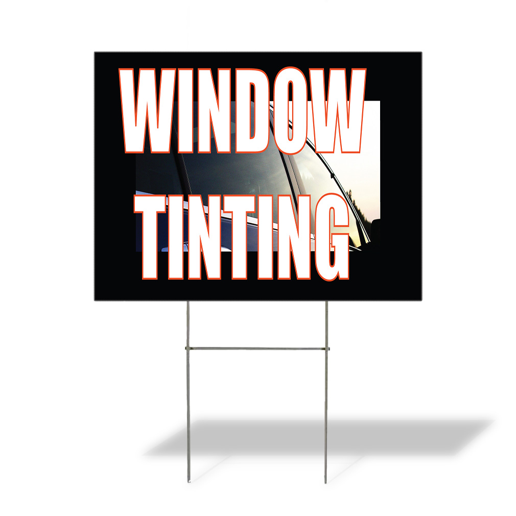 Weatherproof Yard Sign Window Tinting Advertising Printing L Black Lawn ...