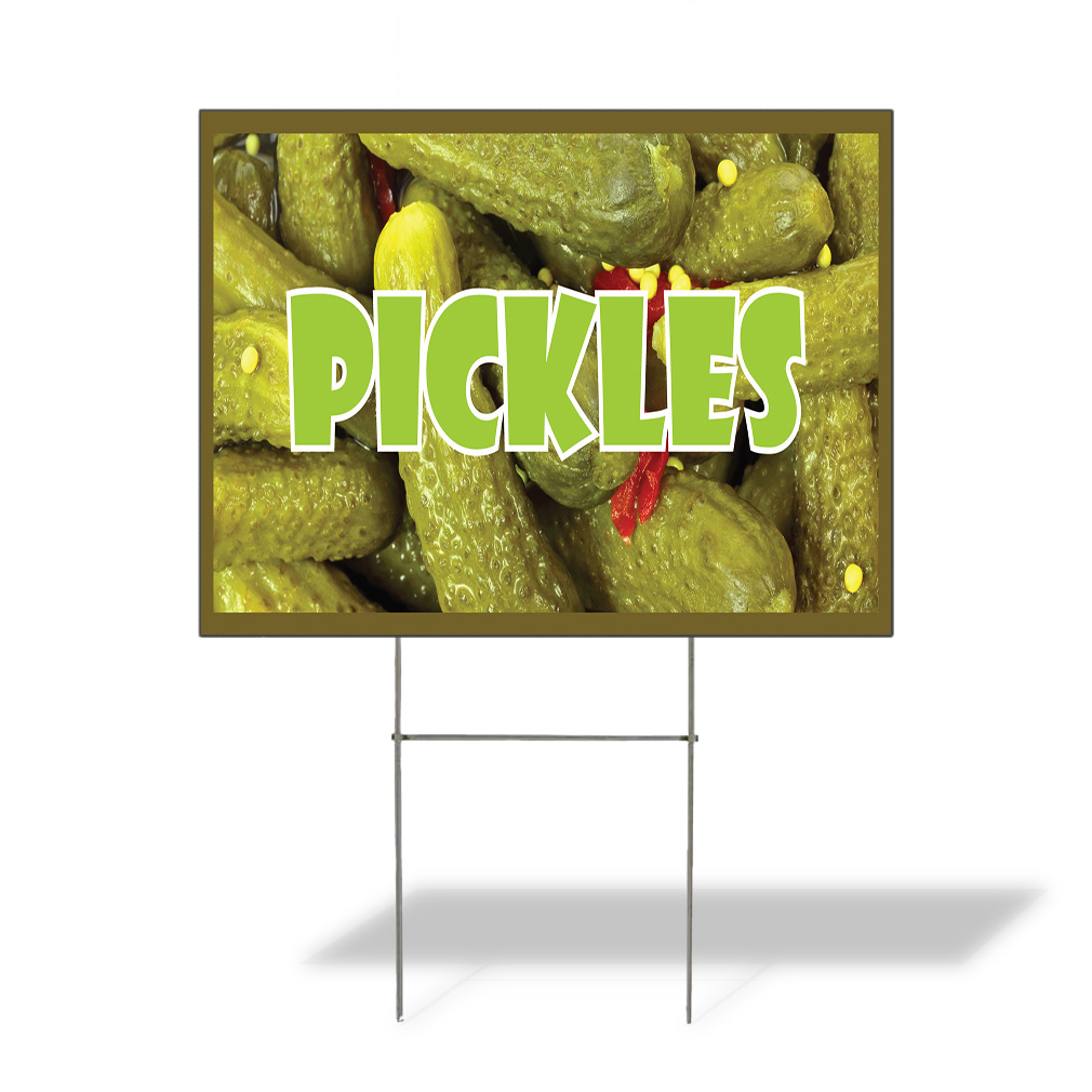 Weatherproof Yard Sign Pickles Outdoor Advertising Printing D Green Lawn Garden