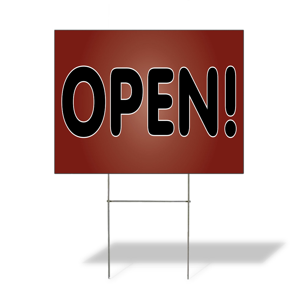 Weatherproof Yard Sign Open Outdoor Advertising Printing Red Lawn Garden
