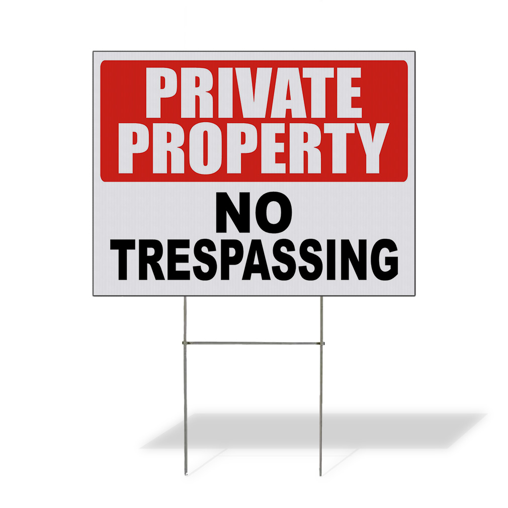 Weatherproof Yard Sign Private Property No Trespassing Lawn Garden