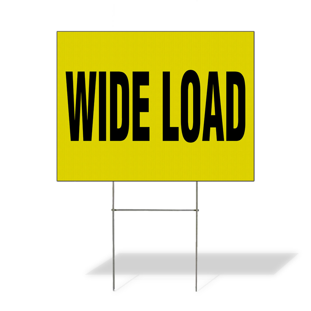 Weatherproof Yard Sign Wide Load Yellow Background Auto Car Repair Shop