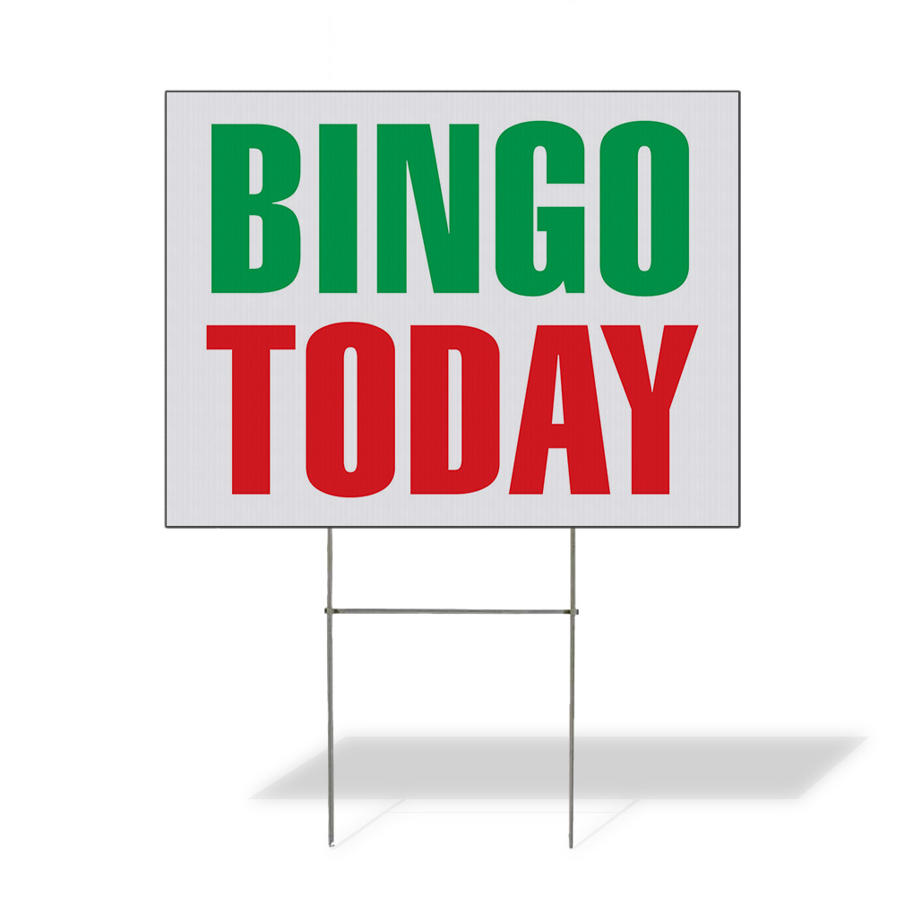 Weatherproof Yard Sign Bingo Today Green Red Lawn Garden Fundraising