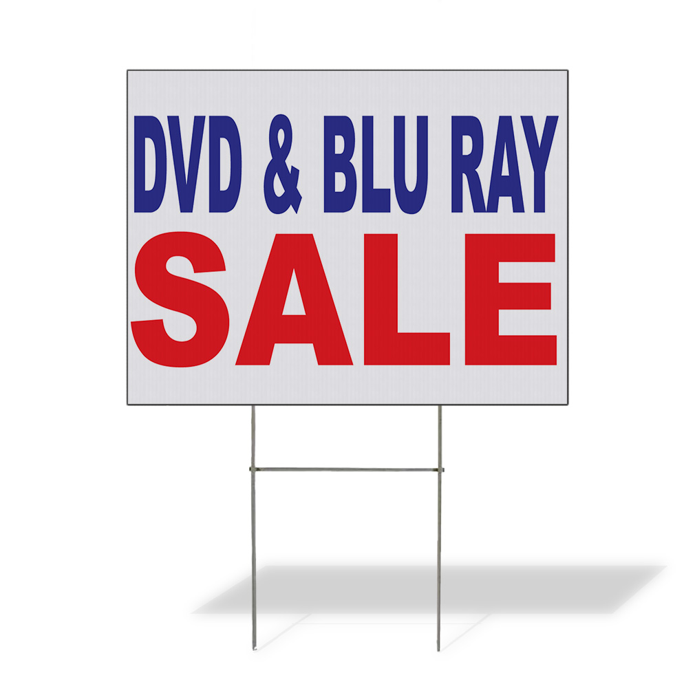 Weatherproof Yard Sign Dvd&Blu Ray Sale Blue Red Lawn Garden | eBay