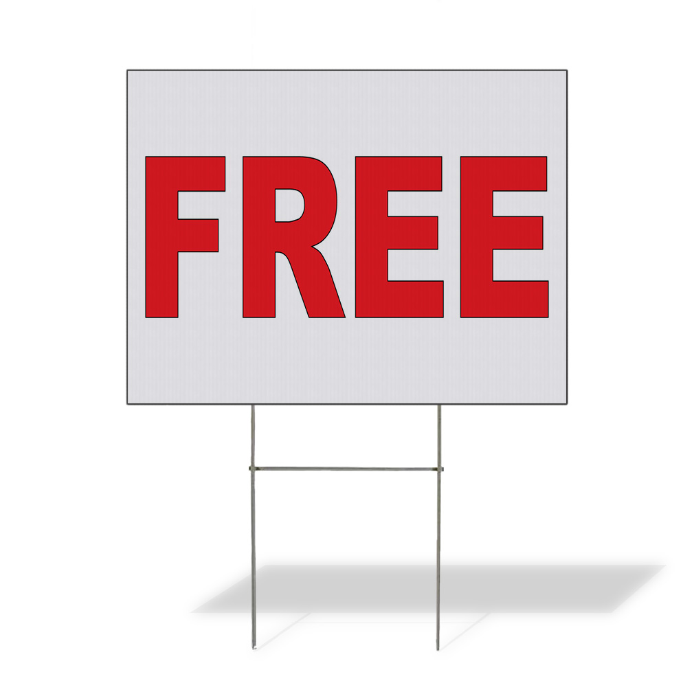 Weatherproof Yard Sign Free Red Lawn Garden General Business