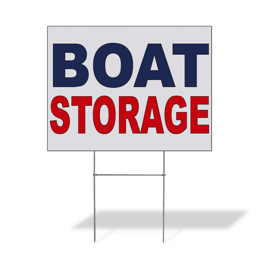 Weatherproof Yard Sign Boat Storage Blue Red Lawn Garden | eBay