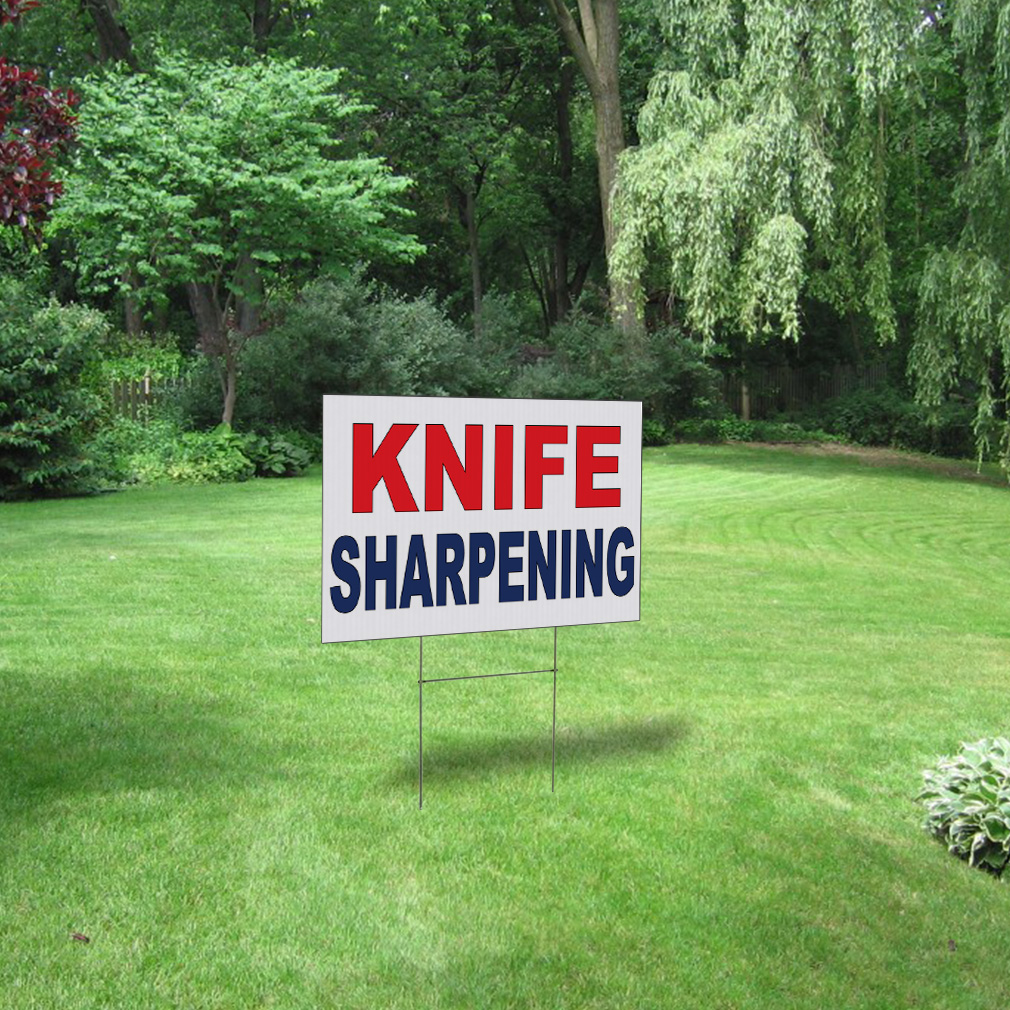 Weatherproof Yard Sign Knife Sharpening Red Blue Lawn Garden Home ...