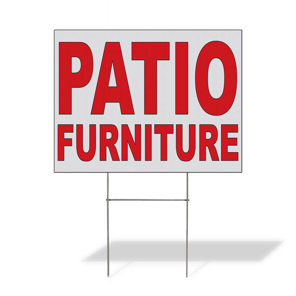 Weatherproof Yard Sign Patio Furniture Red Lawn Garden