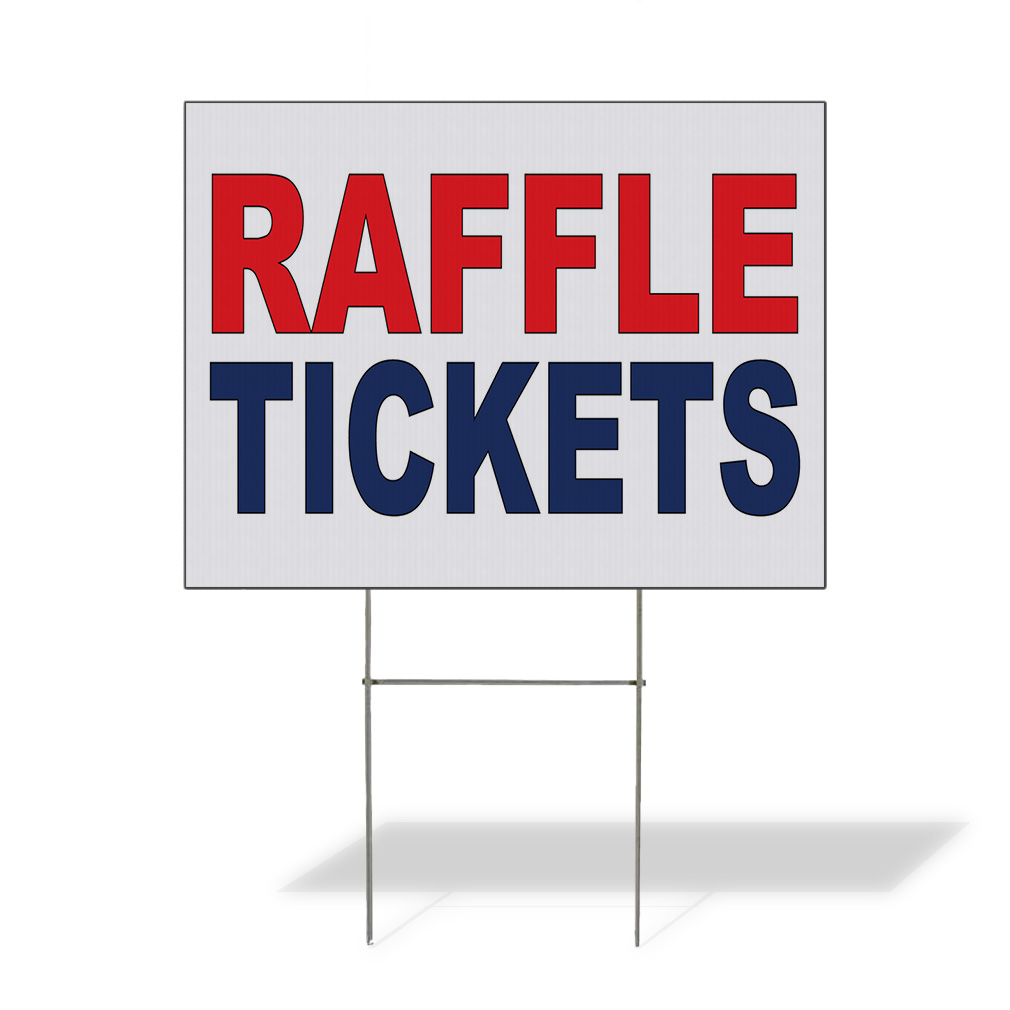 Landscape Raffle Register Weatherproof Yard Sign Raffle Tickets Red Blue Lawn Garden Fundraising ...