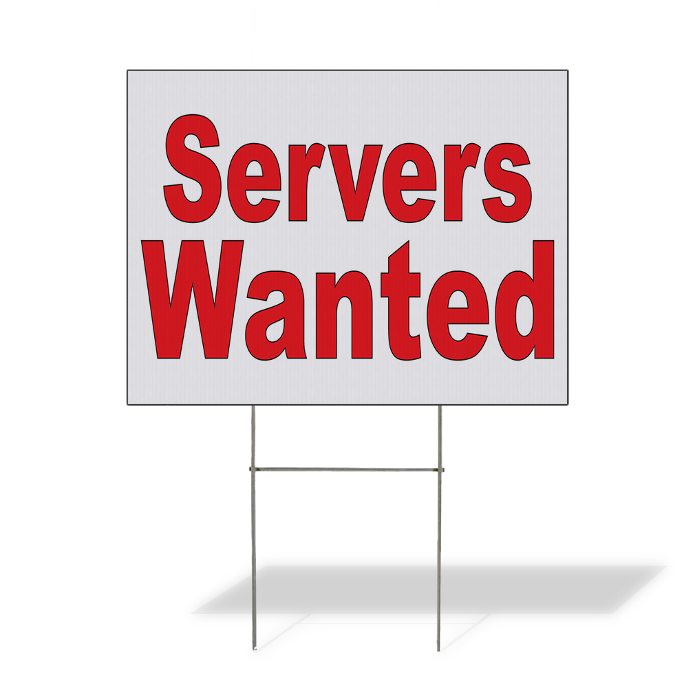 Weatherproof Yard Sign Servers Wanted Red Lawn Garden Help