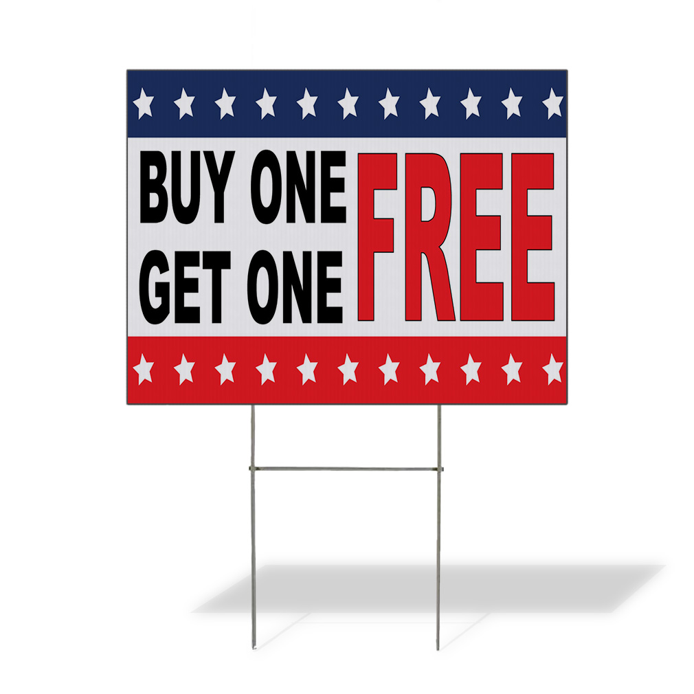 Weatherproof Yard Sign Buy 1 Get Free Black Red Blue Lawn Garden Sales Ideas