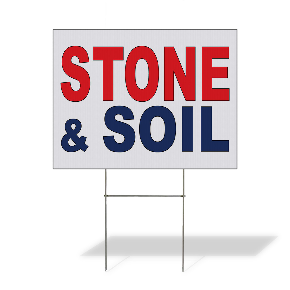 Weatherproof Yard Sign Stone & Soil Red Blue Lawn Garden Sales Ideas
