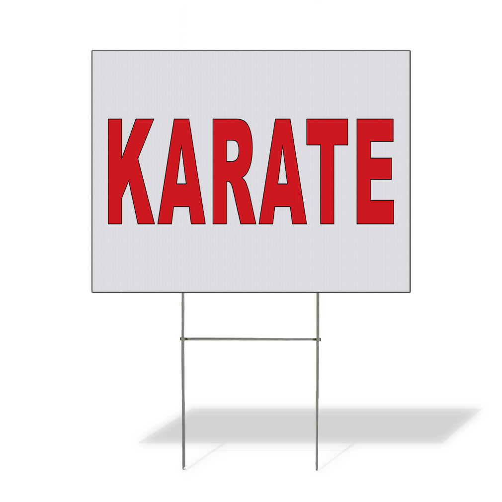 Weatherproof Yard Sign Karate Red Lawn Garden Sports