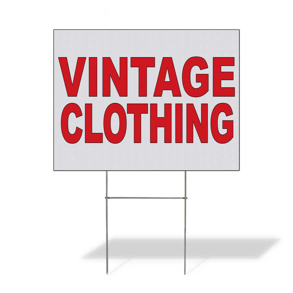 Weatherproof Yard Sign Vintage Clothing Red Lawn Garden