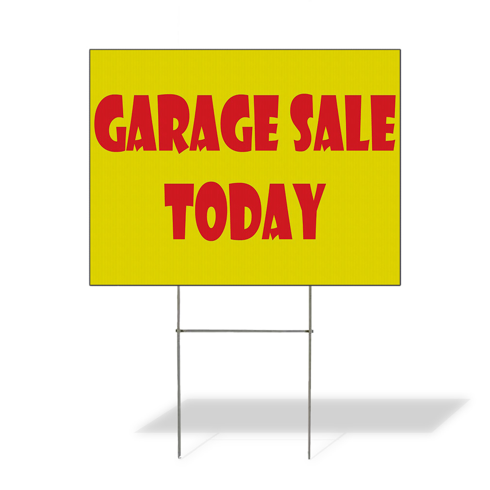 Weatherproof Yard Sign Garage Sale Today Business Red Lawn Garden Junk & Salvage