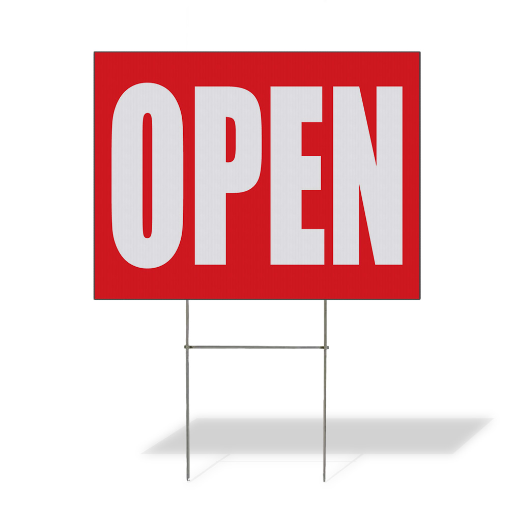Weatherproof Yard Sign Open Business K Red Lawn Garden Now
