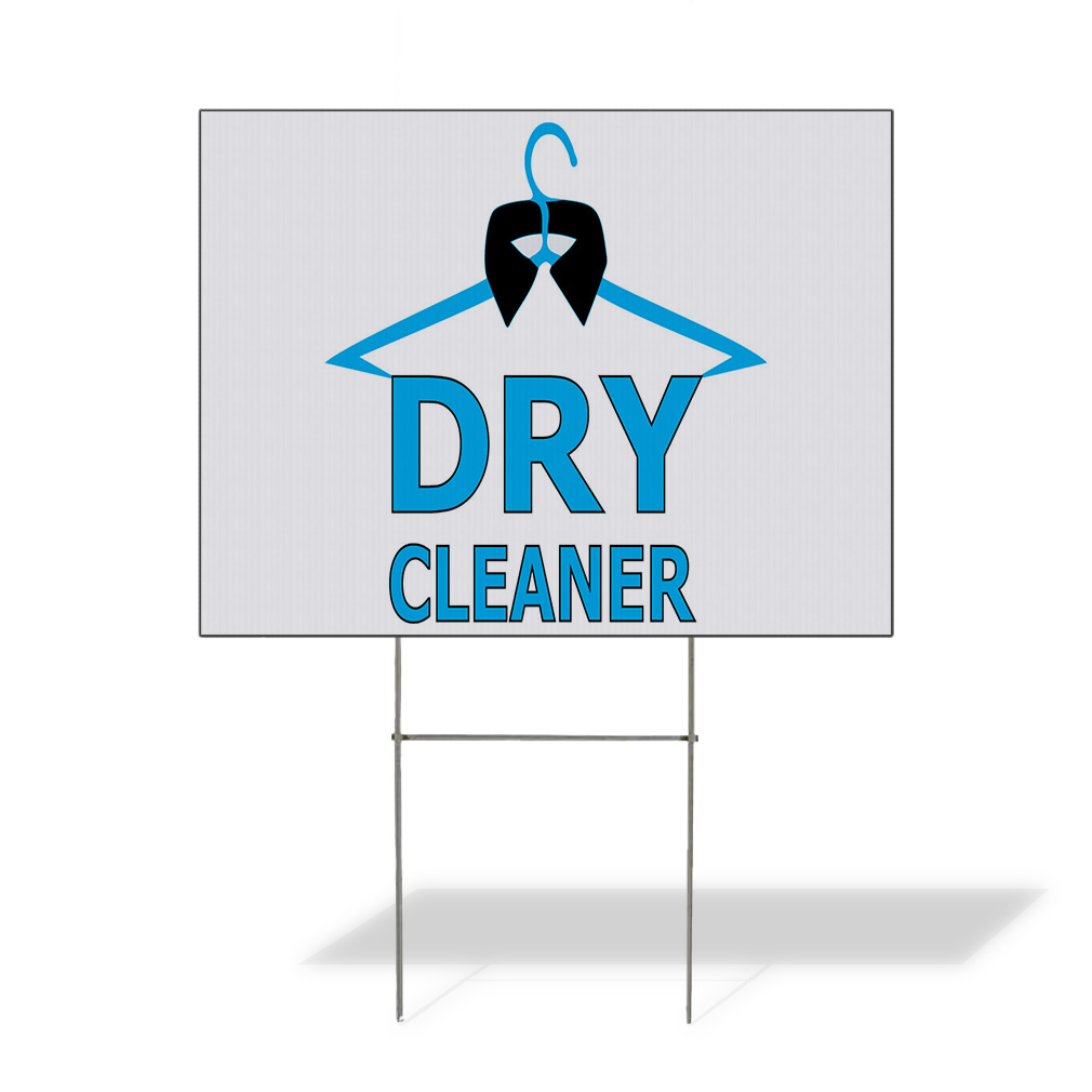 Weatherproof Yard Sign Dry Cleaner Business B White Lawn Garden