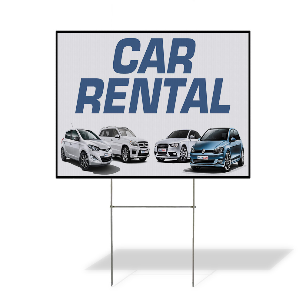 Garage Rental Sign Weatherproof Yard Sign Car Rental Auto Vehicle C White Lawn Garden | eBay