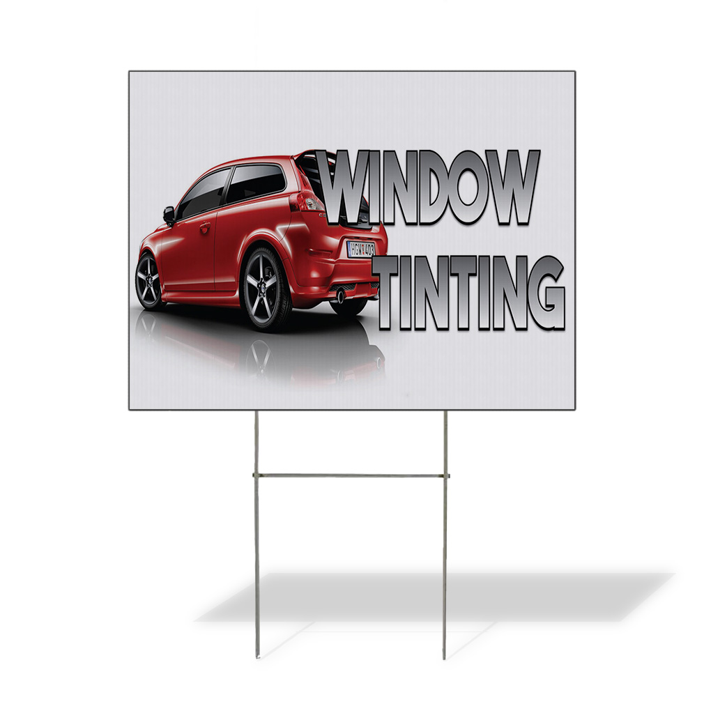 Weatherproof Yard Sign Window Tinting Auto Car Vehicle F White Lawn Garden