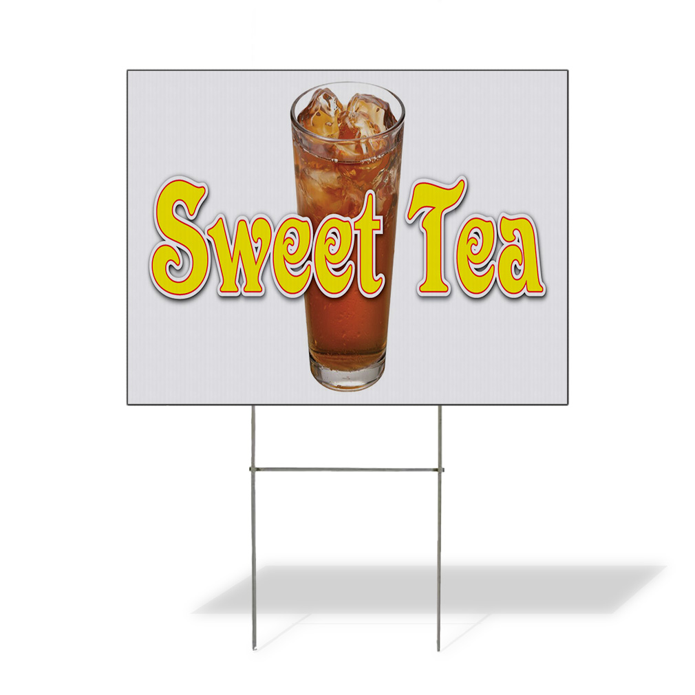 Weatherproof Yard Sign Sweet Tea Restaurant Cafe Bar D White Lawn ...