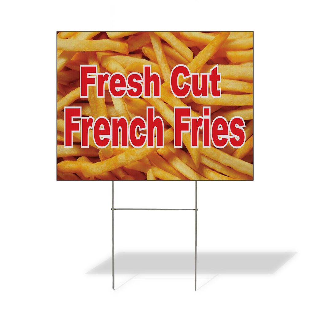 Small Fries Sign Weatherproof Yard Sign Fresh Cut French Fries Restaurant Cafe B Lawn ...